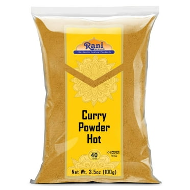 Rani Curry Powder Hot (11-Spice Authentic Indian Blend) 3.5oz (100g) ~ All Natural | Salt-Free | Vegan | No Colors | Gluten Friendly | NON-GMO | Kosher | Indian Origin