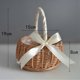 thumbnail image 2 of 3X Woven Flower Basket Rattan Storage Basket Flower Girl Hand Basket Handmade Flower Basket with Bo, 2 of 5
