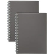 Miliko Dark Transparent Hardcover B5 Square Grid Wirebound/Spiral Notebook/Journal Set-2 Per Pack, 7.1 Inches x 10