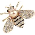 thumbnail image 1 of 2025 Upgraded Gold Bee Big, Faux Pearl Rhinestone Brooch Pin Scarf Clothes Decor Jewelry Creative and Processed Brooches and Pins, 1 of 7