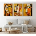 thumbnail image 3 of 3 Pcs Abstract Gold Geometric Boho Canvas Wall Art Mid Century Modern Minimalist Aesthetic Luxury Metal Artwork Pictures Wall Decor Posters Prints for Living room Bedroom Office Home Decoration, 3 of 7