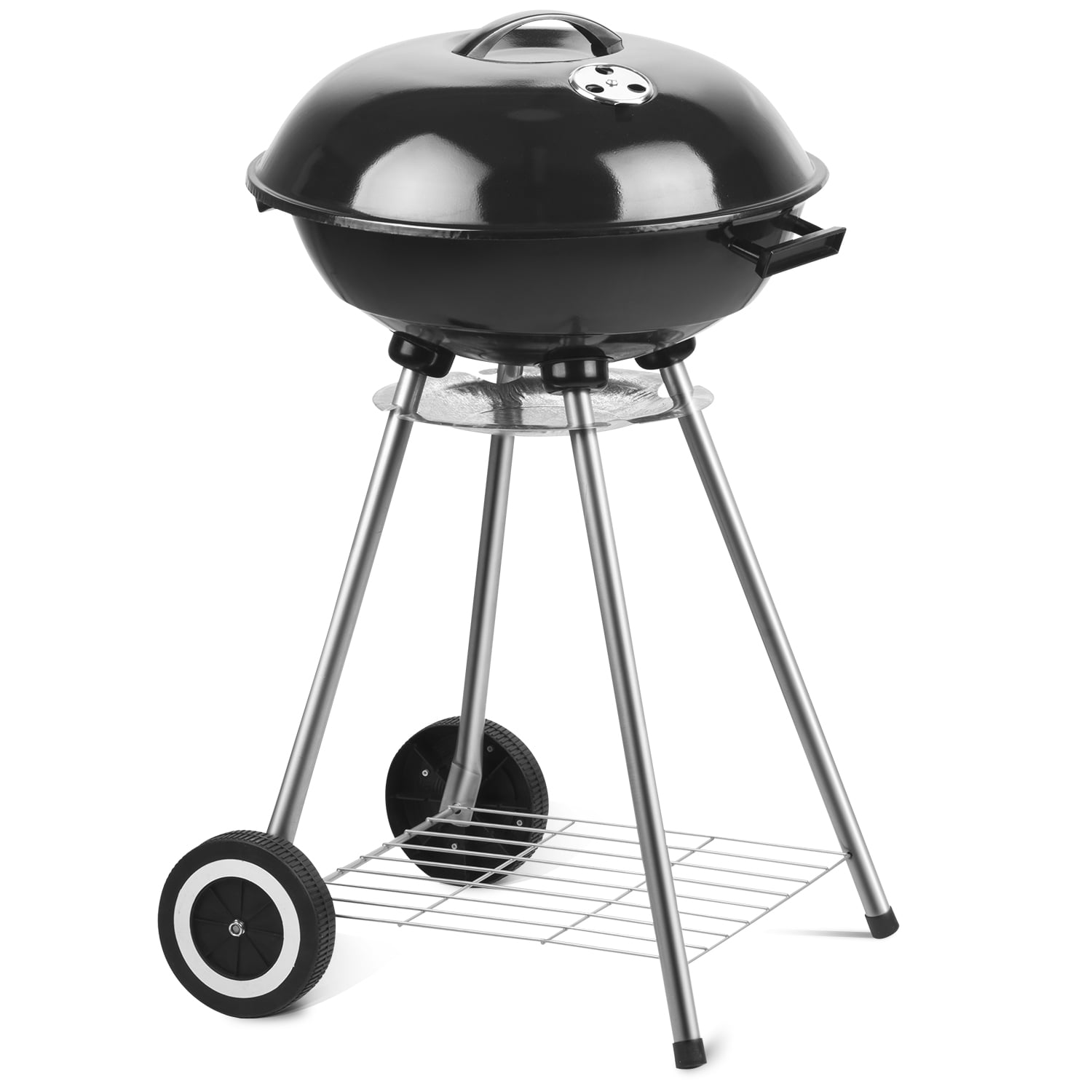 Ainfox Charcoal Grills, 18.5” Portable BBQ Kettle Grill with Wheels for