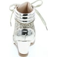 thumbnail image 4 of Forever Link Women's Casual & Dress Glitter High Top Lace Up Wedge Sneakers, Gold, 7, 4 of 7