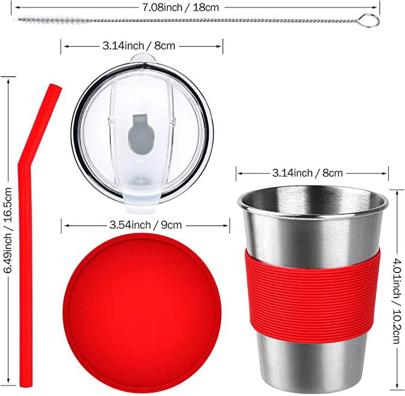 Stainless Steel Kids Cups with Straws and Lids,16oz Spill Proof Kids Tumbler  with Straw,Leak Proof Kids Sippy Cups with Lid,Reusable Metal Kids Drinking  Mug Glasses with Lid for School,Outdoor