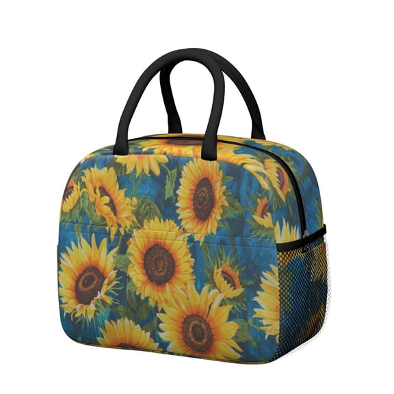 Obrewu Sunflower Lunch Bag for Adult, Insulated, Leakproof, Oxford Cloth