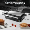 thumbnail image 5 of Panini Press Sandwich Maker, 850W Sandwich Press Grill with Non-Stick Coated Plates, Indicator Light, Locking Lid, 5 of 6