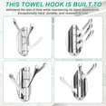 thumbnail image 3 of Ganchos para toallas giratorios Uxcell, gancho para toallas plegable, ganchos para ropa, colgador montado en la pared, tres brazos giratorios, ganchos de pared para cocina y baño, color plata, 3 of 7