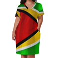 thumbnail image 3 of Vestido largo con bolsillos y bandera de Guyana. Mono de verano para mujer., 3 of 7