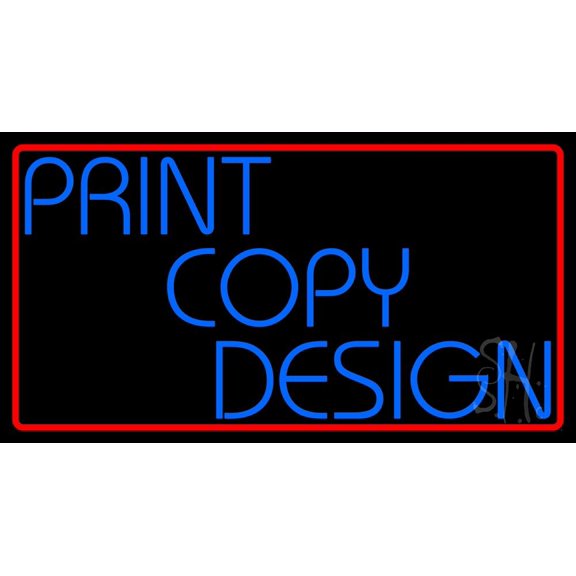 Print Copy Design LED Neon Sign 13 x 24 - inches, Clear Edge Cut Acrylic Backing, with Dimmer - Bright and Premium built indoor LED Neon Sign for Computer & Electronics store decor.