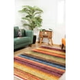 thumbnail image 3 of Novokuybısevsk Orange Striped Polyester Area Rugs for Living Room Washable Rugs Boho Moroccan Area Rug Soft Geometric Bohemian Carpet Distressed Indoor Rug for Bedroom Dining Room Office Nonslip Rug, 3 of 9