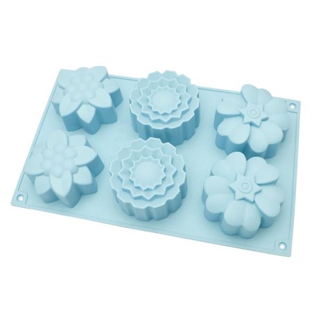 

GHOONEY 6-Cavity Silicone Flower Shape Cake Mold Handmade Making Mould Tool for DIY Cupcake Mousse Dessert Mooncake Decorating Tool