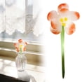 thumbnail image 2 of Realistic Carnation and Lily Glass Bouquet, Artificial Flowers for Home Desktop Decor, Glass Ornament for Table Decor, 2 of 6
