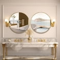thumbnail image 4 of WallBeyond 24 Inch Aluminium Frame Round Wall Mirror for Bathroom, Bedroom, Living Room, Entrance, Vanity Mirror, Gold, 4 of 8