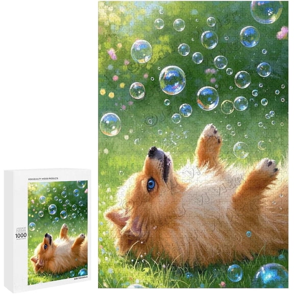 500 pcs Pomeranian Dog Lovers Jigsaw Puzzle for Families, Finished Size 20.5" x 15"