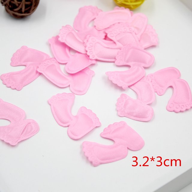 Decoración de fiesta de cumpleaños, huellas de tela de esponja, baby shower, bautismo de bebé recién nacido, pegatinas de tela, accesorios