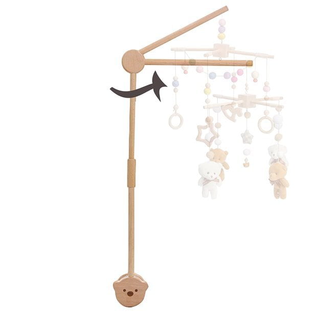 Crib Mobile Arm HBM Rotating Wooden Mobile Arm for Crib 2833 inch Baby Mobile Hanger Nursery