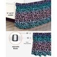 thumbnail image 4 of Ombre Leopard Ruffle Bed Skirt Queen Size Print Colored Gradient Adjustable Elastic Dust Bed Skirts Wrap Around Bedskirt Wrinkle Free Easy Fit with 18 Inch Drop, 4 of 8