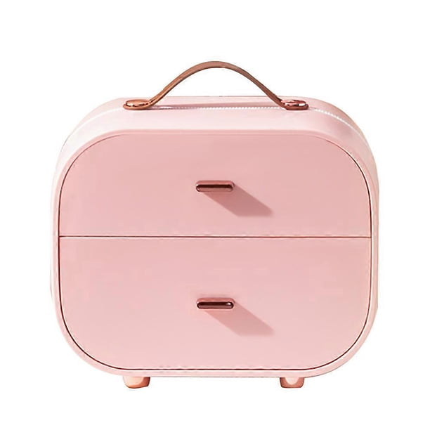 Pink Plastic Storage Box for Makeup and Cosmetic Items with Good Sealing Performance and Sturdy Structure 1Pc