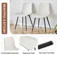 thumbnail image 4 of TesNus White artificial leather backrest cushion dining chair, black metal legs, curved widened cushion design for more comfort, suitable for restaurants, kitchens, bedrooms, offices.(4 chairs), 4 of 8