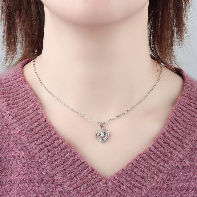 Fiudx Collar In Corazon Palpitante para Mujer, Cadena de Clavícula In Corazon, Regalo