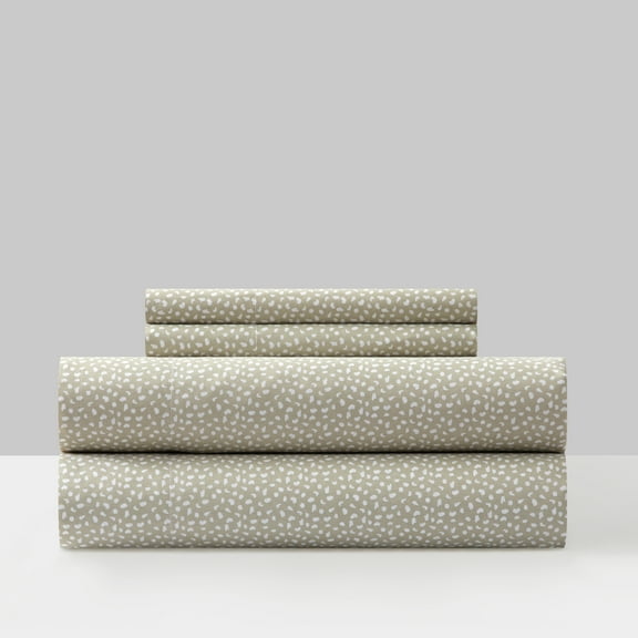 Chic Home Ryen 3-Piece Solid Color with White Spots Design Sheet Set, Twin, Beige