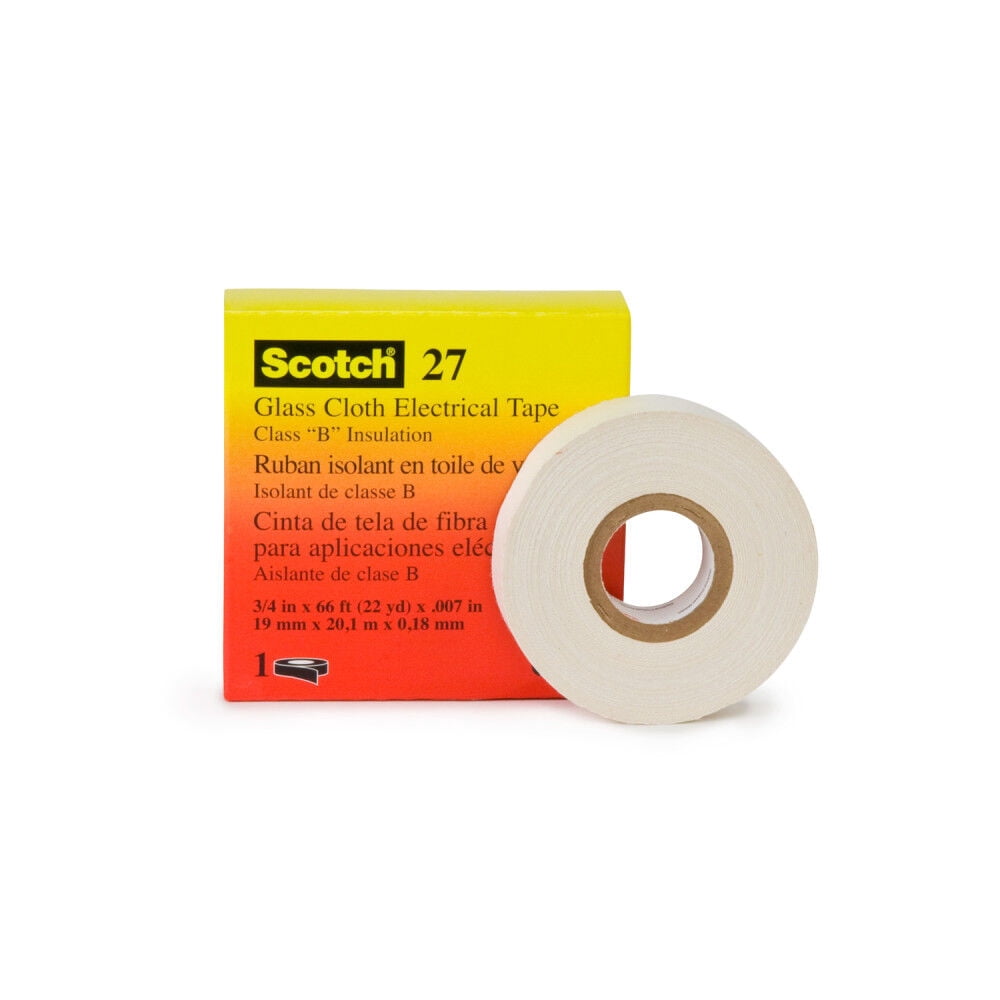 3M Scotch Electrical Tape 0.5In X 66' White Glass Cloth
