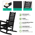 thumbnail image 3 of AreShark Oversized Rocking Chair Set of 4 Outdoor, HDPE PolyRocking Chair, All Weather Porch Rocker for Deck Patio Balcony, 380lbs, Black, 3 of 10