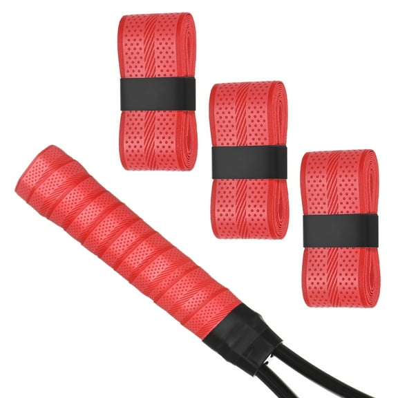 Uxcell 3-Pack Golf Grip Wrapping Tapes Anti-Slip Sweat Absorbent Tennis Overgrip Grip Tape for Golf/Racquetball/Badminton Red