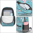 thumbnail image 4 of Unicorn and Flower Blue Pattern 17" School Backpacks for Teens,Waterproof Oxford Fabric,S-Shape Padded Straps for School,Travel,Hiking,Camping, 4 of 6