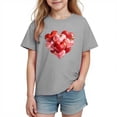 thumbnail image 2 of Xdegoge Kids Girls Heart Cluster T-Shirt, Shiny Red and Pink Hearts for Valentine’s Day, Stylish Outfit for Babies to Teens 3-10Y, 2 of 9