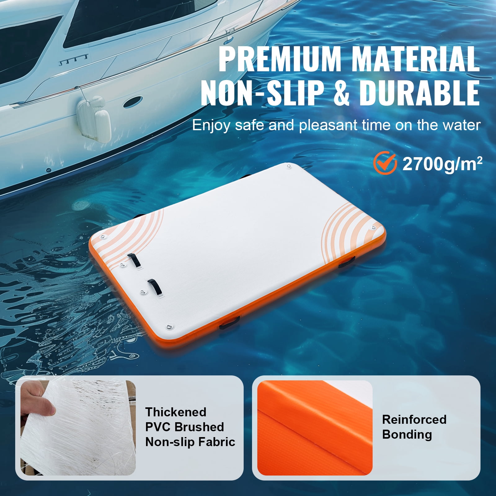 SKYSHALO PVC Inflatable Heavy Floating Dock 6inches 8ft 5ft