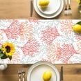thumbnail image 4 of Table Runner Watercolor Abstract Coral Table Decoration for Kitchen Dinning Red Ocean Plants Table Decoration for Indoor Outdoor Party Wedding Decor 13x72inch, 4 of 7