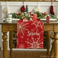 thumbnail image 2 of Red Snowflake Let It Snow Winter Table Runner, Seasonal Christmas Kitchen Dining Table Decoration for Home Party Decor 13x120, 2 of 6