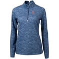thumbnail image 2 of Women's Cutter & Buck  Navy Greenville Drive Traverse Camo Stretch Quarter-Zip Pullover Top, 2 of 3