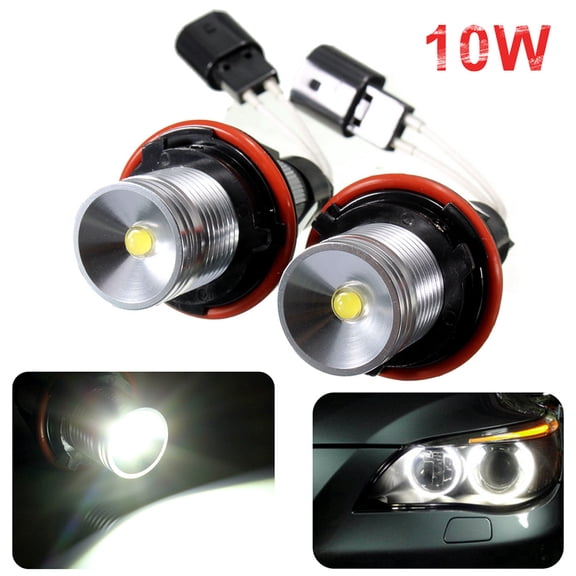 SPRING PARK 2Pcs 10W Angel Eyes White Halo LED Light Bulbs for BMW E39 E53 E60 E63 E64 E65