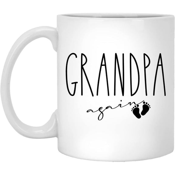 Grandpa Again Mug, Grandpa Again Pregnancy Announcement, Grandpa Reveal, Grandpa To Be Gift, Baby Announcement Grandpa Again, Rae Dunn Style Mug 11oz