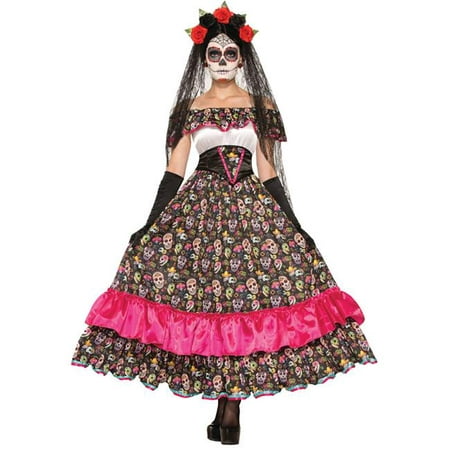 Morris Costumes FM74798 Day of Dead Spanish Lady