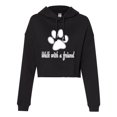 thumbnail image 1 of Womens Walk With A Friend Dog Lovers Pet Lovers Cropped Hooded Sweatshirt, 1 of 1
