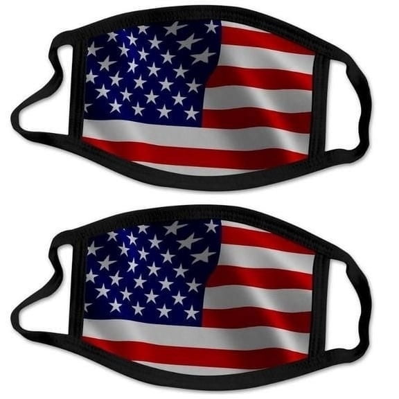 2-Pack USA Flag Face Mask