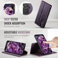 thumbnail image 6 of Magnetic 2 in 1 Magsafe Detachable Wallet Case for Samsung Galaxy S25 with Card Holder Women Men, Retro PU Leather【RFID Blocking】Kickstand Shockproof Cover, 6 of 14