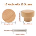 thumbnail image 2 of Pomos de madera para armarios Bmgop, 10 unidades, 3,5 cm de diámetro, superficie plana, 2 of 5