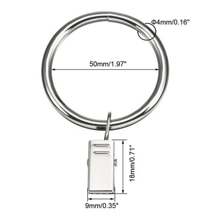 Curtain Rings With Clips Strong Decorative Metal Drapery Shower