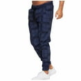 thumbnail image 2 of Runfenguu Cargo Pants For Men Dress Pants For Men Man Checkered Printed Sports Casual Drawstring Ankle Pants Motorcycle Pants, 2 of 4