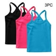 thumbnail image 4 of ZACPNCV Toddler Tank Tops Girls Spaghetti Strap 3 Pack Sleeveless Casual Basic Cami Top Multicolor 3-4 Years, 4 of 9