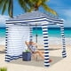 thumbnail image 2 of Costway Tienda de campaña plegable tipo cabaña de playa de 1,8 x 1,8 m con bolsa de transporte y pared lateral desmontable, 2 of 4