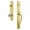 Lifetime Brass, variant on Grandeur Arcsgrbur_Esetd_Na Arc Solid Brass Rose Dummy Full Plate 'S' Grip Handleset -
