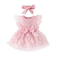 thumbnail image 2 of LYHaoo Baby Girl Flower Dress Summer Tutu Boho Princess Wedding Birthday Party Dresses For Infant Girls 0 18 Months，Casual Floral Dresses Sizes 6-12 Months Pink, 2 of 7
