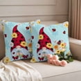 thumbnail image 2 of Flower Gnome Pillow Covers 2 Pack White Yellow Flowers Daisy Ladybug Spring Blue Pillowcase Waterproof Outdoor Throw Pillow Cover for Patio Garden Square Cushion 16”x16”, 2 of 9