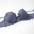 thumbnail image 4 of Mrat Tshirt Bras for Women Lace Solid Underwear Seamless Bra Cotton Bralettes Seamless Bralette for Female Pack Pajamas Embroidered Ladies Underwire Intimates Set Gray_B M, 4 of 6