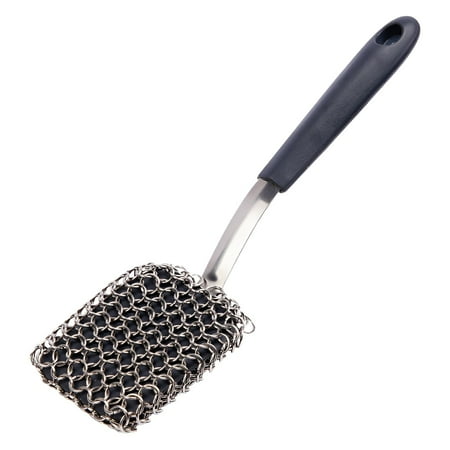 Chainmail Grill Scrubber Cleaner Barbecue Grate Cleaning Chain Brush – Rust-Resistant Steel Mesh Scraper Burnt Residue Remover For Charcoal Grills And Griddles
